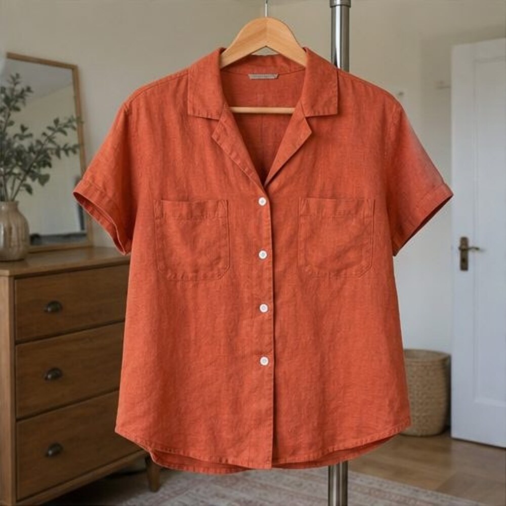Rust Ruffle Blouse